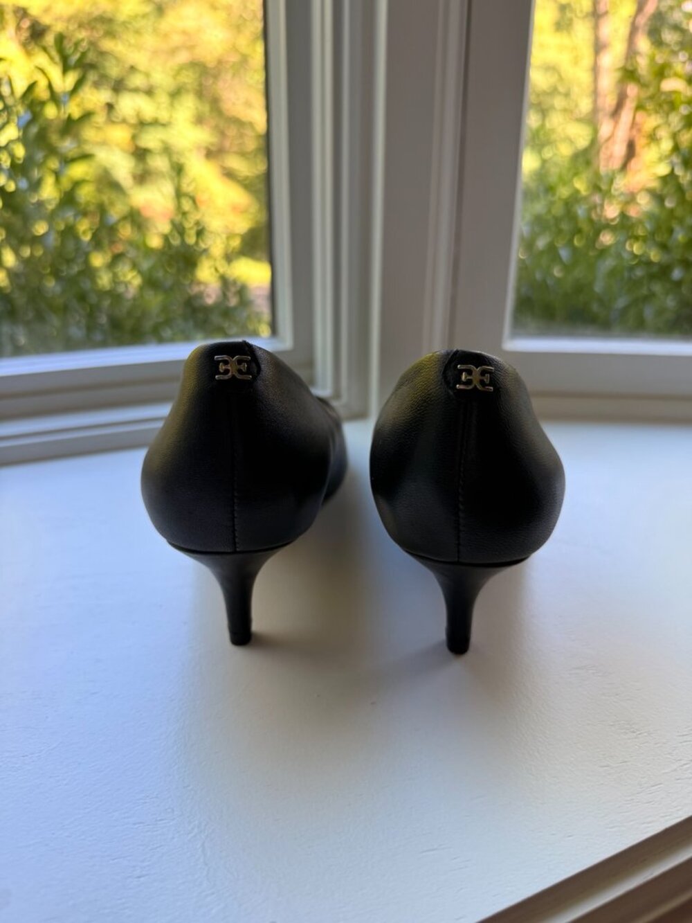 Sam Edelman Black Pointed Toe Kitten Heel Pumps Size 8 - Picture 3 of 5